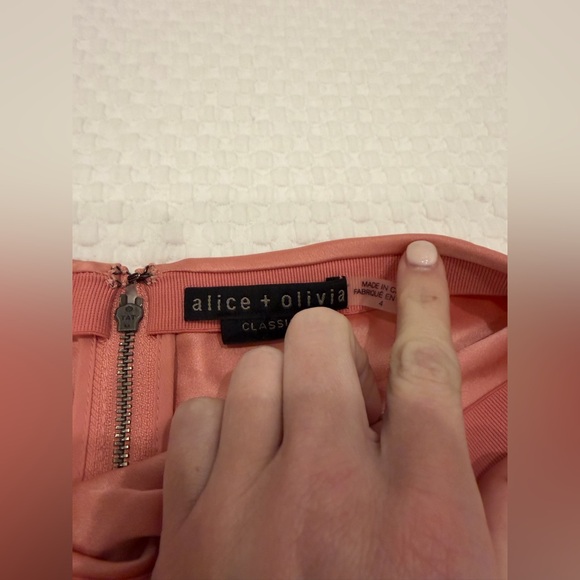 Alice + Olivia Pink Satin Midi Skirt - Picture 2 of 4